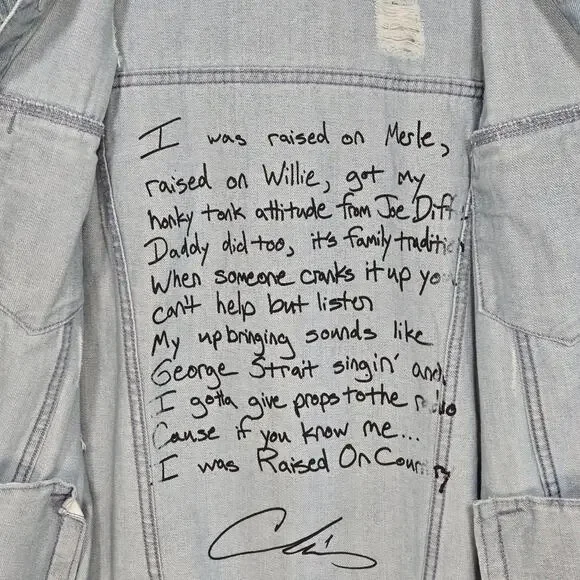 Chris Young Distressed Light Blue Denim Jacket Size Large. - Picture 8 of 12